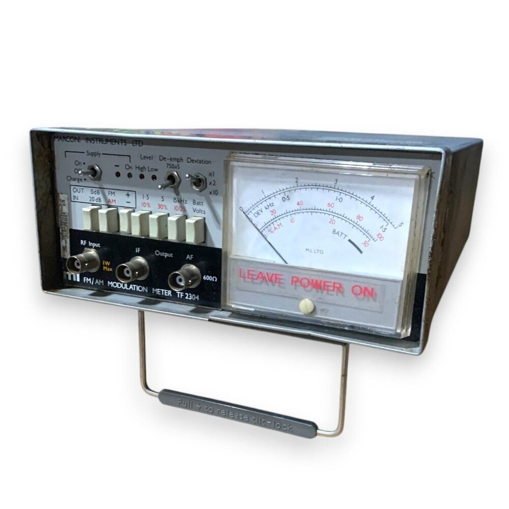 Marconi Instruments TF 2304 mi FM/AM Modulation Meter UK (Untested As-Is)